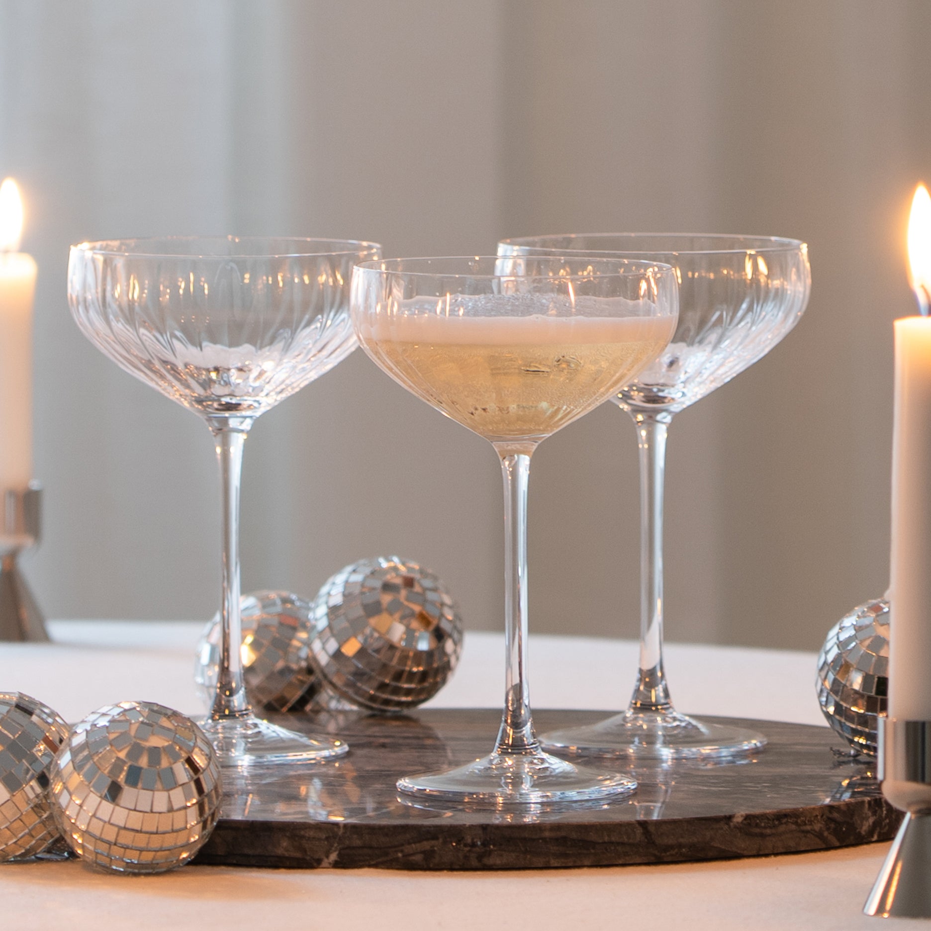 Rille Champagnerschale 2 Stk.