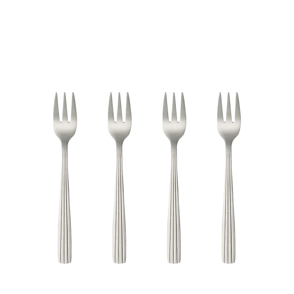 RAW Kuchengabeln 4 Stück matt stahl