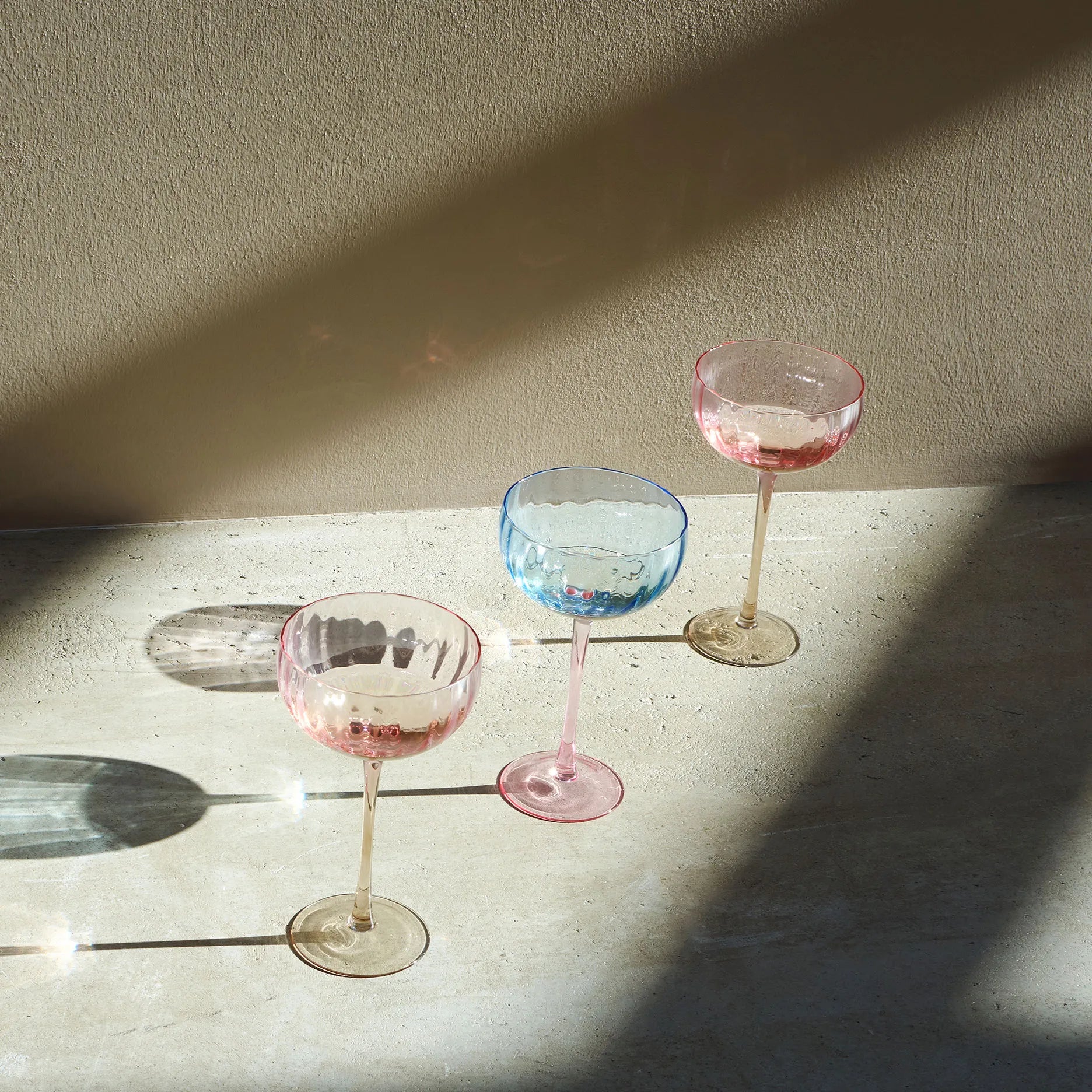 Candy Champagnerglas Blau/Rose