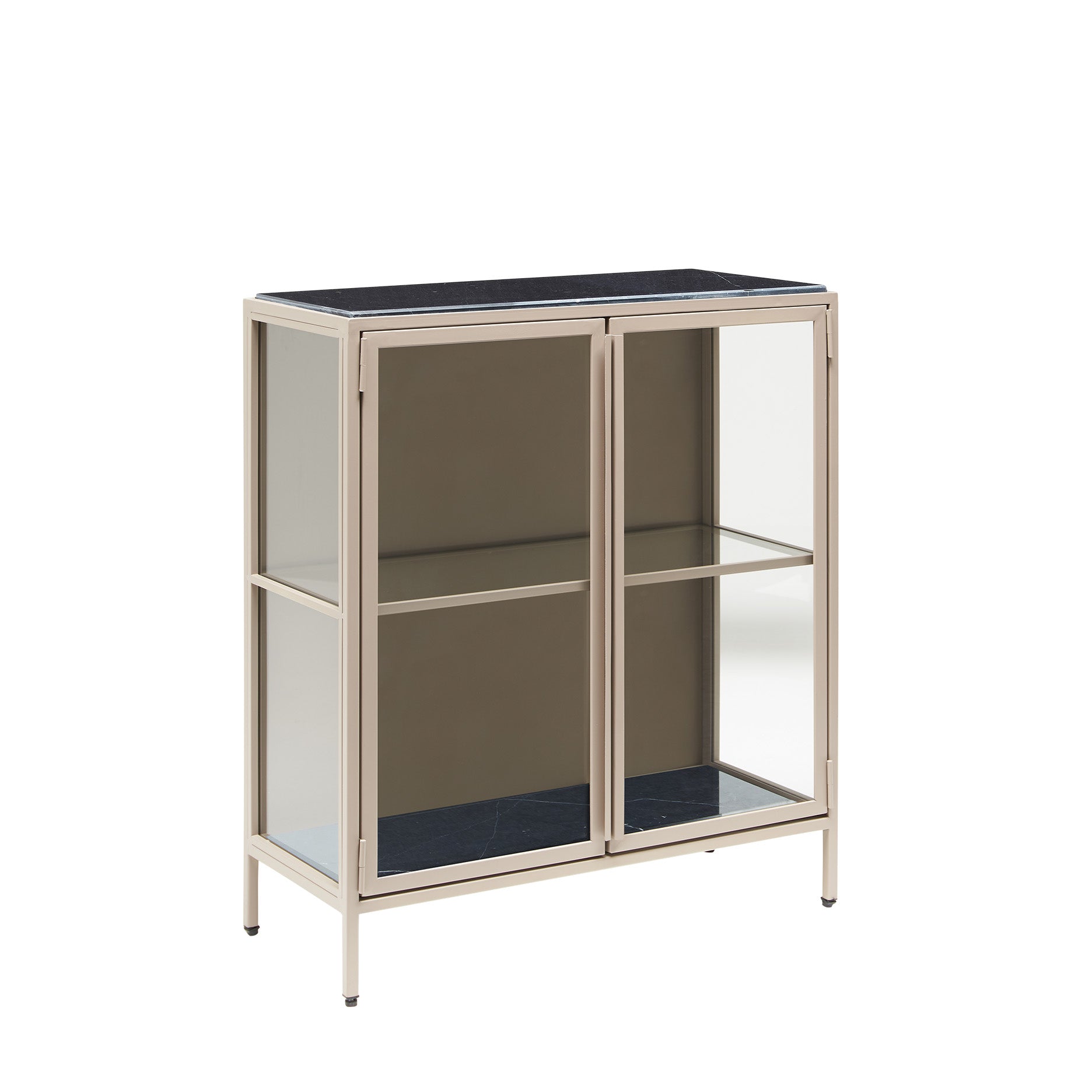 Mason II Vitrinenschrank – hellbraunes Metall