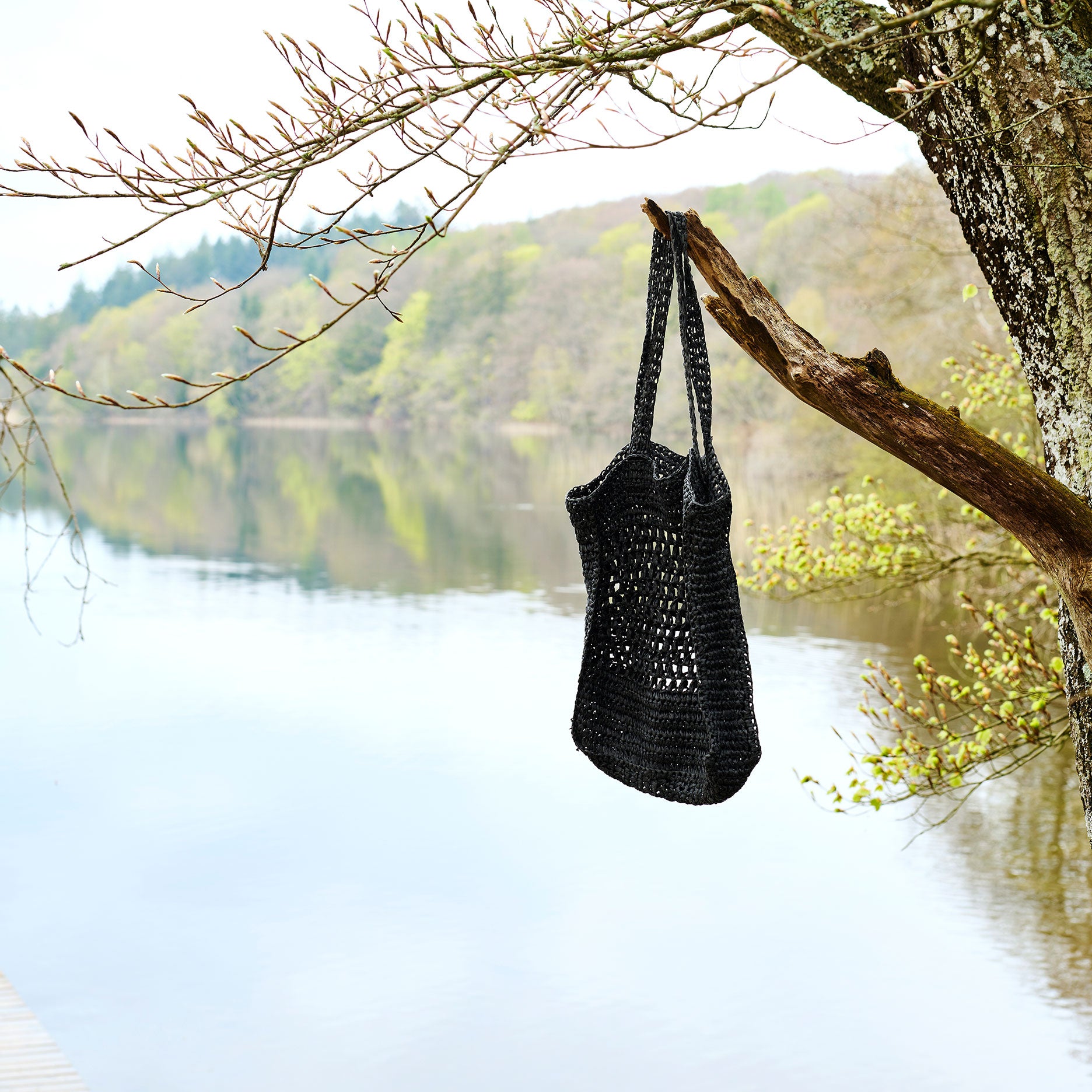 Raffia gehäkelte Tasche