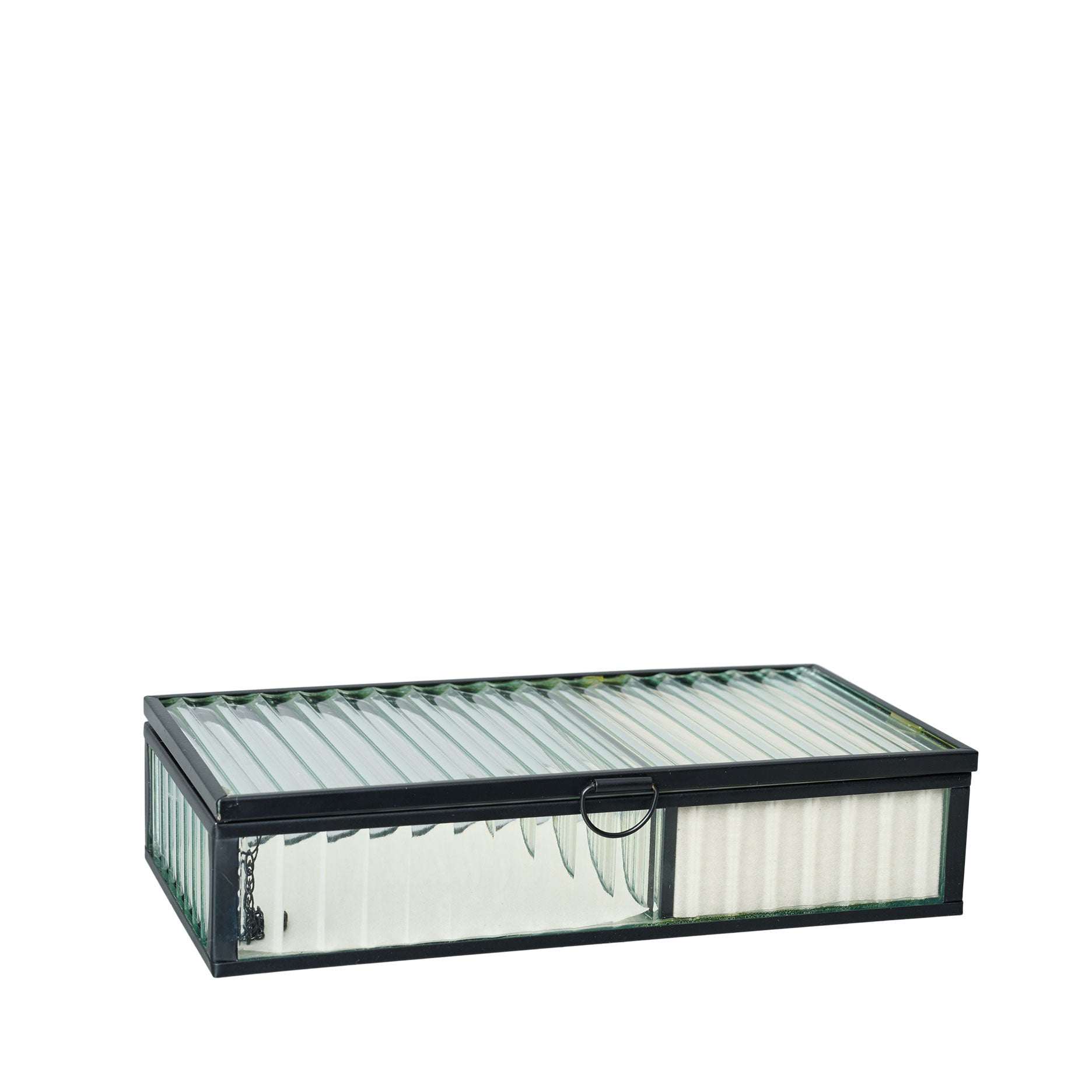 Schmuckkästchen mit geriffeltem Glas