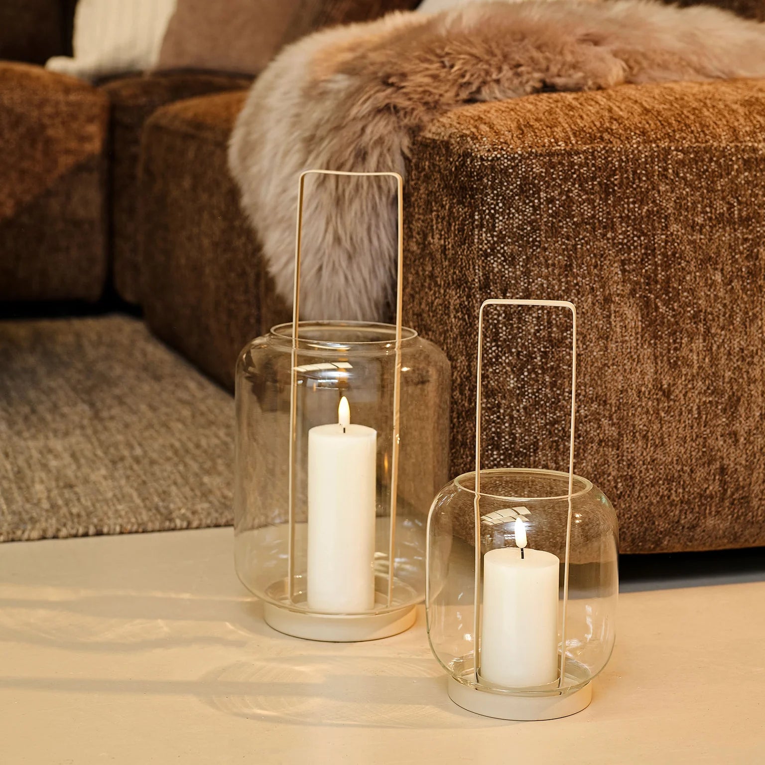 Sia Glaslaterne L Beige