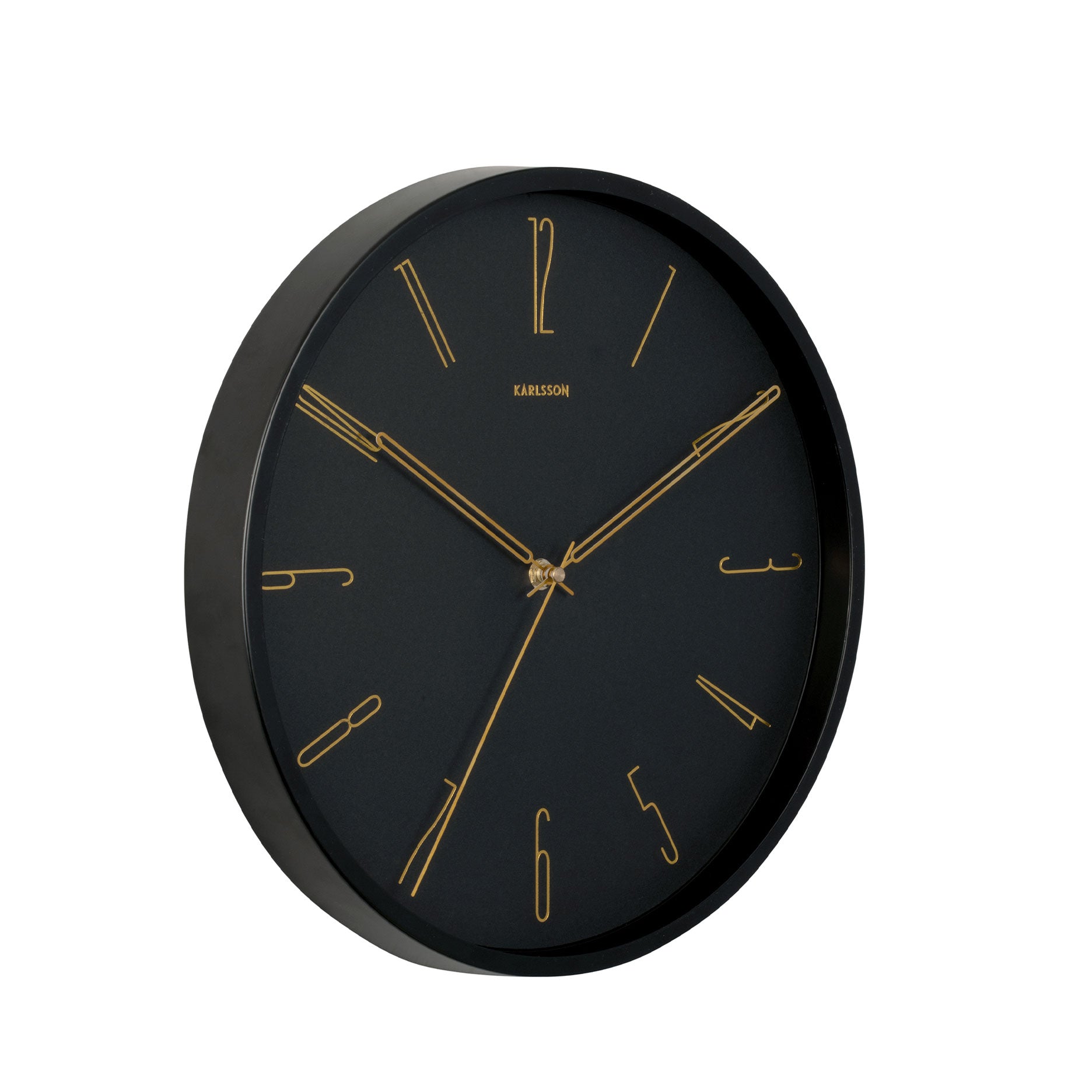 Belle Numbers Wanduhr Schwarz