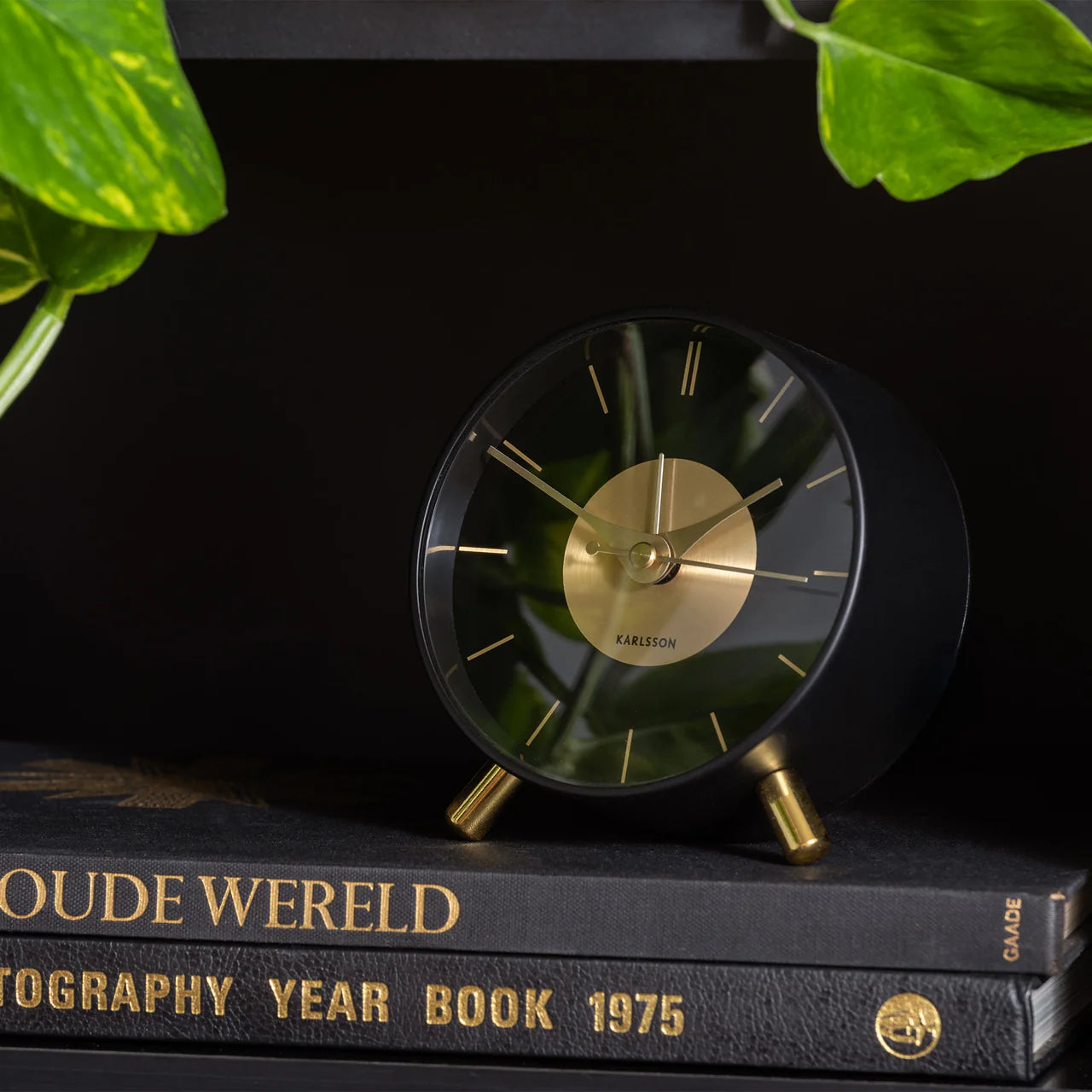 Gold Disc Wecker Schwarz