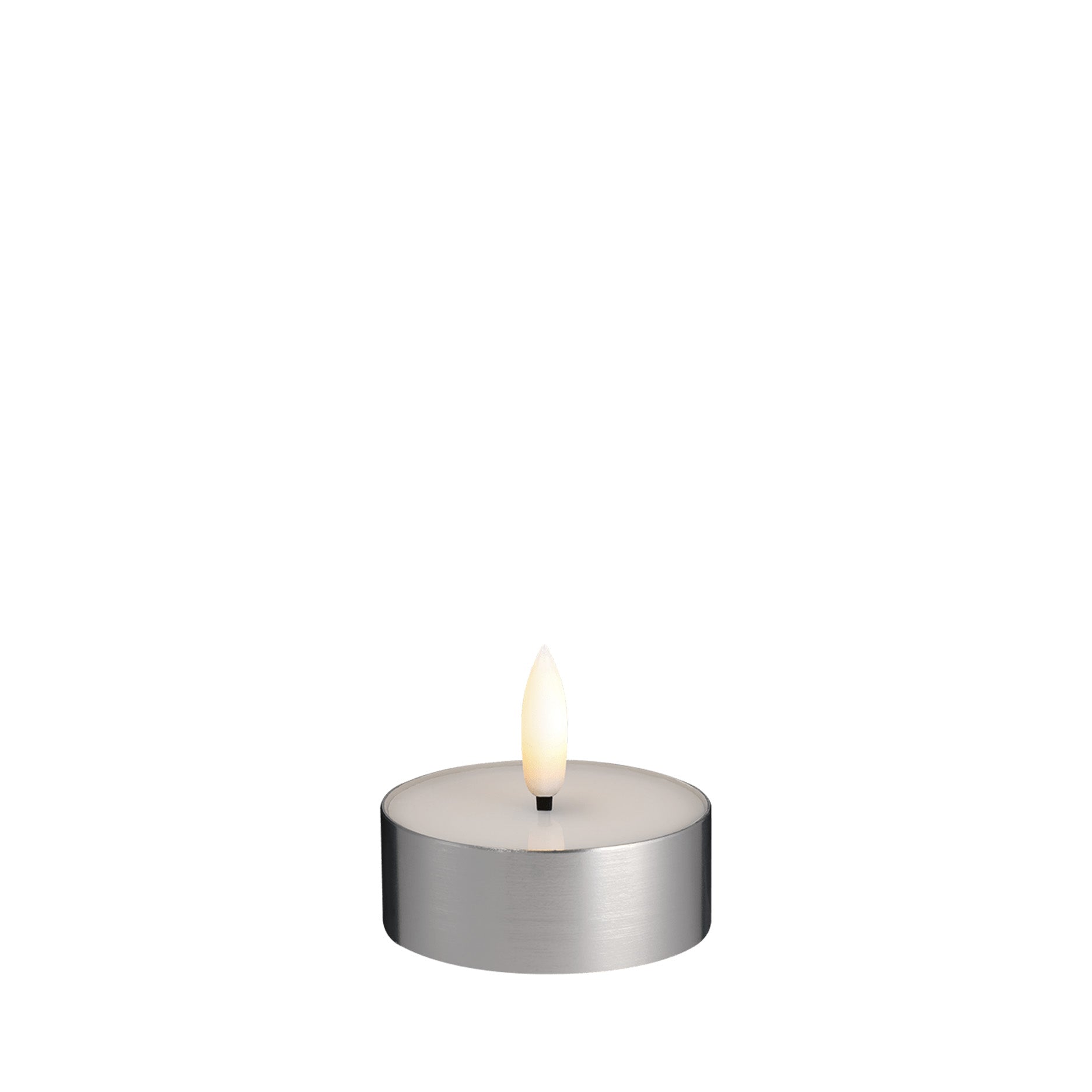 LED Melted Teelicht 6,3 x 2,5 cm metal silver finish
