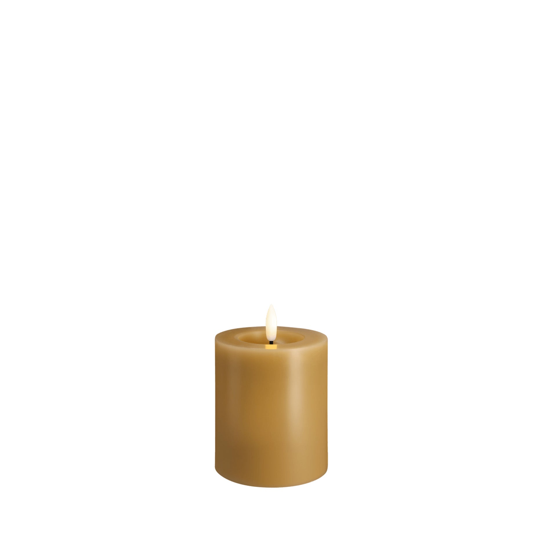 LED Stumpenkerze 7,4 x 10 cm honey mustard
