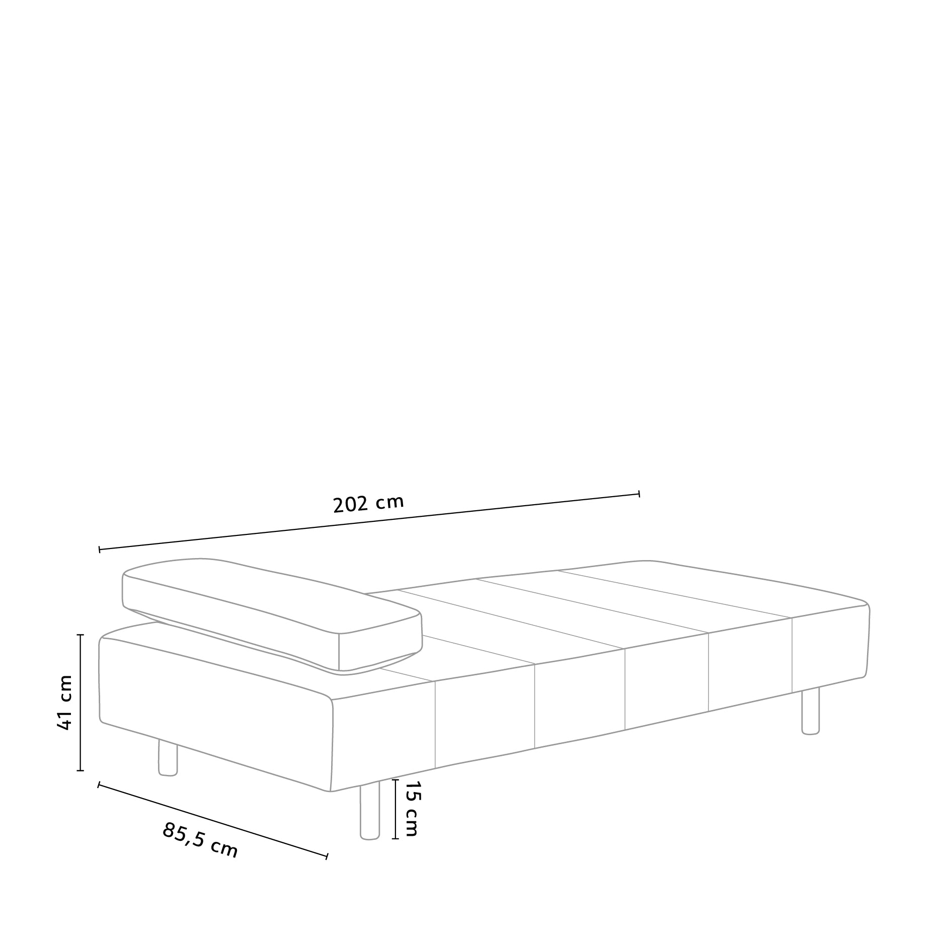 Stapleton II Daybed - Metallbeine